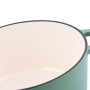 Mahlzeit Pot en Fonte Émaillée | 6,9 L | Menthe, Ronde, Avec Couvercle et 2 Poignées | Casserole Traditionnelle pour Induction, 