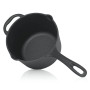 BBQ-Toro Casserole en fonte avec couvercle | 2 litres | Noir – déjà cuite | Petite casserole en fonte avec couvercle