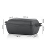 5 L - 2 en 1 - Poêle et Cocotte - Moule à Pain - Grande Casserole Carrée pour Barbe