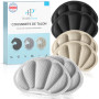 Health Press® Lot de 3 paires de semelles de protection de talon de qualité supérieure - Noir