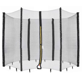 AREBOS Filet de sécurité Trampoline | Ø 305 cm | 6 piquets | Résistant aux UV