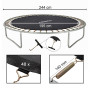 Arebos Toile de Trampoline Ø 195cm pour Trampoline Ø244cm, 48 Ressorts, Longueur 135mm