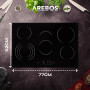 Arebos plaque de cuisson vitrocéramique | 8500 W | 5 foyers | 77cm | autarcique | Table de cuisson électrique | avec Sensor Touc