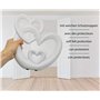 Cœur harmonieux pour la décoration - cœur décoratif Moderne en céramique de 23cm de Haut en Blanc - cœur en céramique Bien adapt