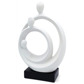 Sculpture élégante « Famille » - Figurine Moderne en céramique de 34 cm - Décoration intemporelle pour Le Salon et pour la Naiss