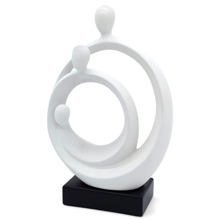 Sculpture élégante « Famille » - Figurine Moderne en céramique de 34 cm - Décoration intemporelle pour Le Salon et pour la Naiss
