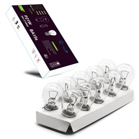 LIGHTWORLD24 Lot de 10 ampoules sphériques P21W 24V 21W BA15s Feu de freinage