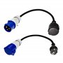 Afeld Elektro Lot de 2 adaptateurs CEE mâle vers fiche Schuko vers prise CEE 230 V 16 A pour camping et camping-car