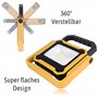 Lampe de chantier à LED 10 W avec batterie externe USB rechargeable rapidement - Lampe d'atelier - Lampe de travail - 4400 mAh -