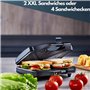Steinborg Appareil à croque-monsieur XXL - 4 coins - Boîtier Cool-Touch - Revêtement antiadhésif - Appareil à croque-monsieur - 