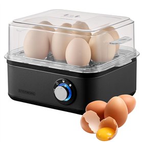 Cuiseur à œufs pour 1 à 8 œufs - Fonction maintien au chaud - Cuiseur à œufs électrique en acier inoxydable - 500 W - 3 niveaux