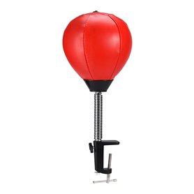 Gamme OfficeWorld - Mini Sac de Boxe de Table Anti-Stress Office World avec Pince de Table - Sac de Boxe Suspendu ou Debout - Sa