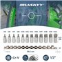 HASKYY Lot de 12 douilles Allen à six pans creux 1/2" 5-22 mm - Jeu de clés à douille hexagonales sur rail