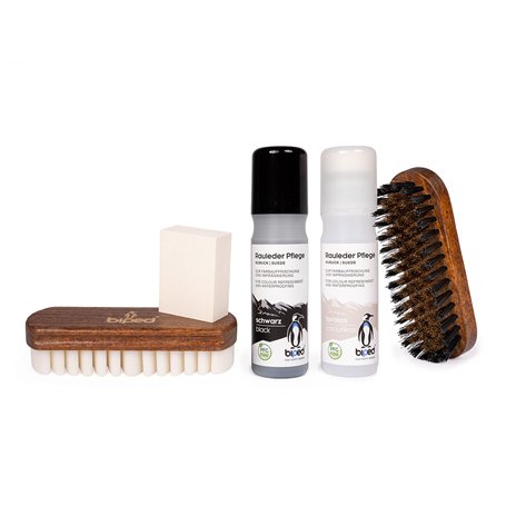 biped Kit d'entretien pour chaussures en daim - avec brosses à chaussures et 2 bâtonnets d'entretien pour daim z2311