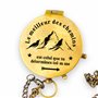 Boussole personnalisée avec gravure et texte au choix - Différents designs - Étui en cuir en laiton - Superbe idée cadeau (aspec
