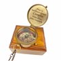 Boussole personnalisée avec gravure et texte au choix - Différents designs - Étui en cuir en laiton - Superbe idée cadeau (aspec