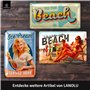 LANOLU Thermomètre rétro en tôle avec inscription « Life is better at the beach », décoration de jardin, de piscine et de piscin
