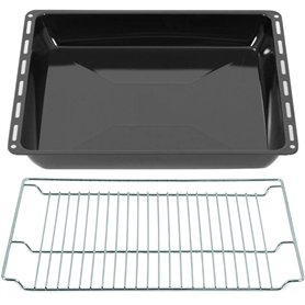 ICQN 465 x 370 x 60 mm - Lot de plaques de cuisson et grilles émaillées pour four et cuisinière - Compatible avec Bosch