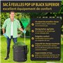 TTL Garden Black Supererior - Lot de 3 sacs de jardin Pop Up - 85 l - Double fond - 260 g/m² - Extra stables - Oxford 600D - 85 