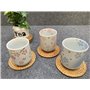 Wooloow Lot de 6 Dessous de Verre en rotin pour Verres, Dessous de Verre Ronds en Verre, Dessous de Verre naturels Faits à la Ma