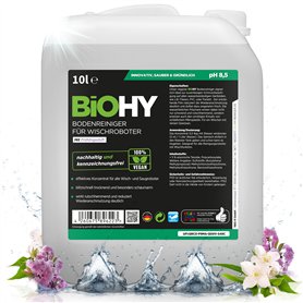BiOHY Nettoyant pour sols pour robots de nettoyage avec une senteur fraîche de printemps (Bidon de 10l) | Concentré de nettoyant