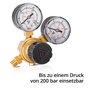 STAHLWERK Mini-détendeur ST-215 selon la norme DIN EN ISO 2503 Régulateur de pression jusqu'à 200 bar en laiton de haute qualité