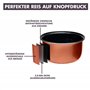 REISHUNGER Cuiseur à riz & cuiseur vapeur avec revêtement céramique, noir, 1,8L - jusqu'à 10 portions - Préparation rapide sans 