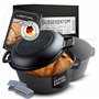 LIEBTHAL Marmite en Fonte pour Cuire du Pain - Robuste Avec Insert en Silicone Antiadhésif - Moule à Pain Déjà Brûlé Avec Couver