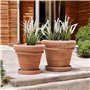 Soucoupe pour pots de fleurs, différentes tailles, terre cuite italienne, entièrement résistante au gel, fabriquée à la main (27