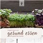ZELLGUT® Passoire à Cresson, Bac à Germination - 12 cm - Bol en Céramique + Tamis en Acier Inoxydable - Appareil pour la Culture
