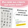 StiKiddo® Tampon Vetement Enfant - Tampon Personnalisable pour Textiles et Papier - Prénom Marqueur Vetement Enfant pour Crèche 