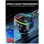 Mohard Bluetooth Voiture, QC3.0 & PD18W USB C Transmetteur FM Bluetooth 5.3 avec Appels Mains Libres, Adaptateur Bleutooth Voitu