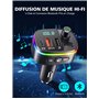 Mohard Bluetooth Voiture, QC3.0 & PD18W USB C Transmetteur FM Bluetooth 5.3 avec Appels Mains Libres, Adaptateur Bleutooth Voitu