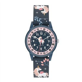 Cander Berlin MNA 4030 M Montre d'apprentissage analogique pour enfant 3 ATM Étanche Motif licorne Turquoise