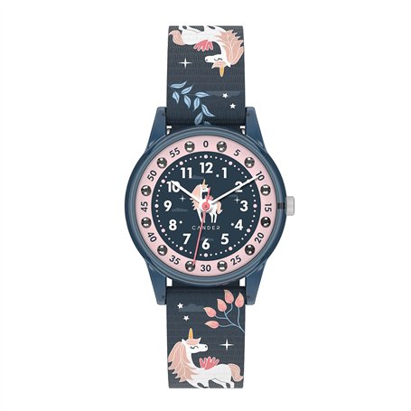 Cander Berlin MNA 4030 M Montre d'apprentissage analogique pour enfant 3 ATM Étanche Motif licorne Turquoise