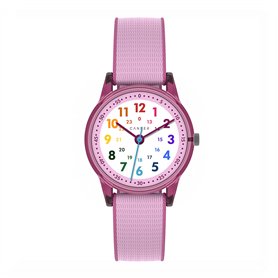 Cander Berlin MNA 0130 F Montre pour enfant avec bracelet velcro étanche 3 ATM Rose