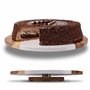 Fino Casa Plateau en Marbre Rotatif Avec Bois d'Acacia - Rond - Gâteau