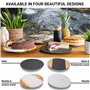 Fino Casa Plateau en Marbre Rotatif Avec Bois d'Acacia - Rond - Gâteau, Fromage, Organiseur de Cuisine - Pied et Service Tournan