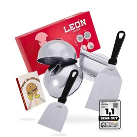 Smash Burger Set de hamburger LEÓN Goods en acier inoxydable pour barbecue à gaz