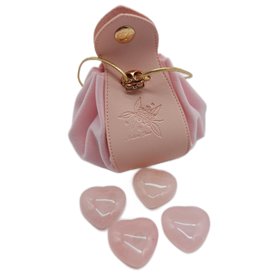 Lot de 4 cœurs en quartz rose