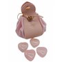 Lot de 4 cœurs en quartz rose