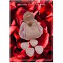 Lot de 4 cœurs en quartz rose, pierre de cœur dans une élégante flanelle – Sac en cuir, pierres de guérison, porte-bonheur, Feng