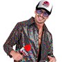 MIMIKRY Breaking News Microphone Reporter Rouge avec inscription News Channel Accessoire de costume Haut-parleur de message Micr