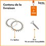 BEOS® INOX Crampons pour Segway Navimow i105E & i108E - Polis - Trous de vis fraisés - Ébavurés - 12x vis inox- Amélioration de 