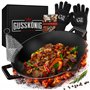 Gusskönig Poêle Wok & Fonte - 36 cm Poêle Wok robuste - wok gaz - Poele Wok Induction - Poele Wok & fonte inclut un nettoyant à