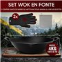 Gusskönig Poêle Wok & Fonte - 36 cm Poêle Wok robuste - wok gaz - Poele Wok Induction - Poele Wok & fonte inclut un nettoyant à 
