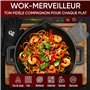 Gusskönig Poêle Wok & Fonte - 36 cm Poêle Wok robuste - wok gaz - Poele Wok Induction - Poele Wok & fonte inclut un nettoyant à 