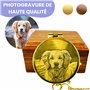 Boussole personnalisée avec photo gravée photo et texte au choix - Étui en cuir en laiton - Idée cadeau - Aspect poli ou vintage