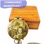 Boussole personnalisée avec photo gravée photo et texte au choix - Étui en cuir en laiton - Idée cadeau - Aspect poli ou vintage