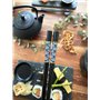 Service à sushi - Service de vaisselle à sushi noir 2 personnes - Service à sushi - Kit à sushi - Vaisselle asiatique 10 pièces 